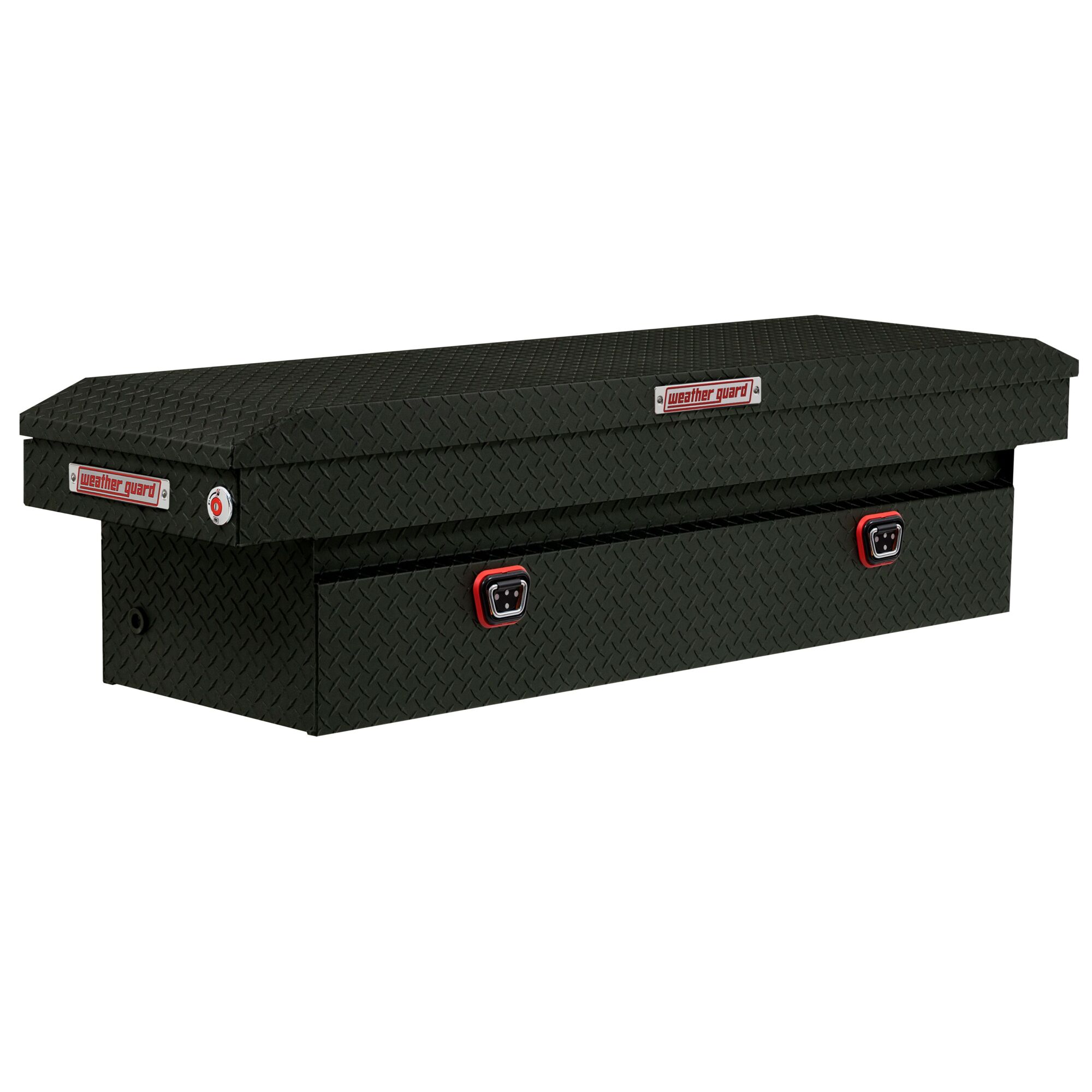 Weather Guard, 71in. L Saddle Box, Full Standard, Width 72 in, Material Aluminum, Color Finish Textured Matte Black, Model# 127-52-04